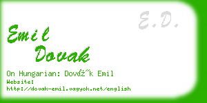 emil dovak business card